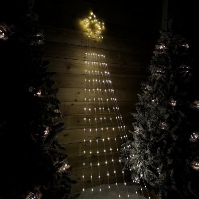 2.1m Multi Action Warm White LED Shooting Star Light Christmas