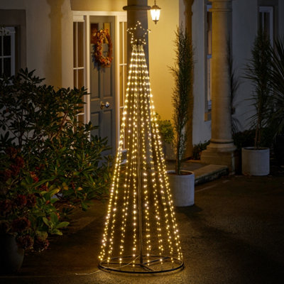 2.1m Twinkle LED Tree with Star Topper Warm & Cool White Lights Low ...