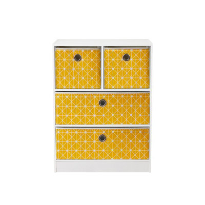 2+2 Cube Storage Unit with 4 x Geometric storage boxes DIY at B&Q