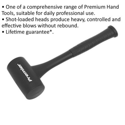2.2lb Shot-Loaded Dead Blow Hammer - Anti-Rebound Hammer - Nitrile Rubber