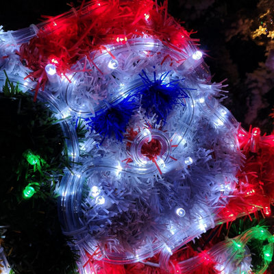 2.3m LED Tinsel Garland Santa with Sleigh and Reindeer Rope Light ...