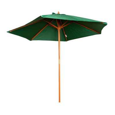 2.3m Wooden Garden Parasol 36mm Shaft & Pulley - Green - 8
