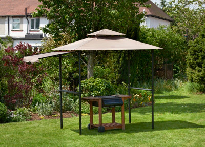 2.45m BBQ Shelter Gazebo - L150 x W2.45 x H2.47 cm