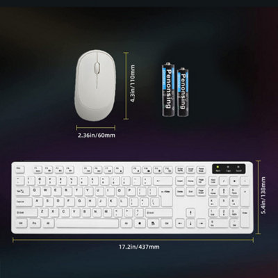2.4GHz Slim Wireless Keyboard And Mouse Combo Set For PC Laptop Full-Size Tool