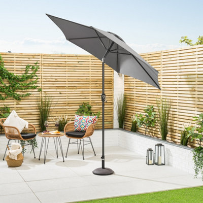 2.4m Crank and Tilt Parasol Grey