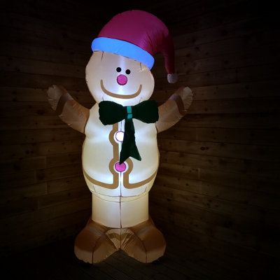 2.4m Indoor Outdoor Inflatable LED Christmas Gingerbread Man Price Comparisons | Compare The Build