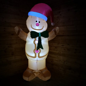 2.4m Indoor Outdoor Inflatable LED Christmas Gingerbread Man