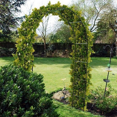 2.4M Metal Frame Garden Arch - Black - 5