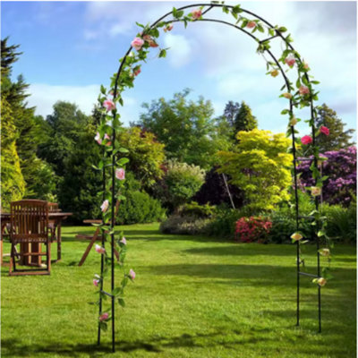 2.4m Metal Garden Arch Heavy Duty Trellis for Climbing Plants