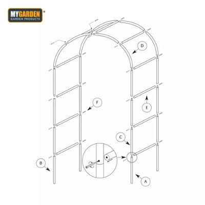 2.4M Metal Garden Arch Tubular Frame Climbing Plant Trellis Frame Rose ...