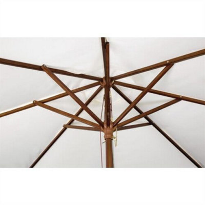 2.4m Outdoor Cream Garden Parasol - 7