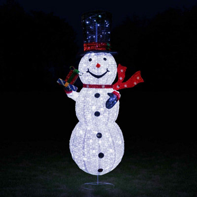 2.4M Pop-Up Outdoor Light Up Snowman with 270 White Twinkling LEDs