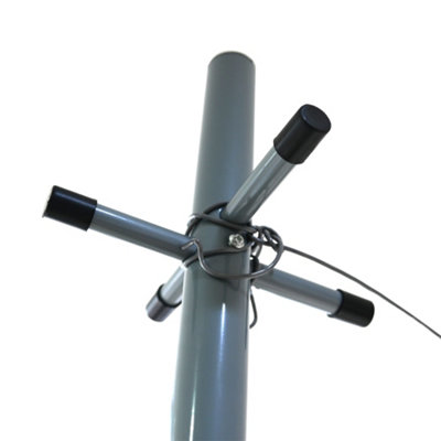 2.4m Washing Line Post 2 Piece Heavy Duty with 30m PVC Clothes Line and ...