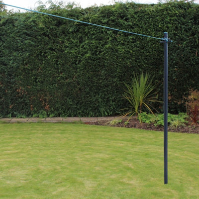 2.4M Washing Line Post Heavy Duty With 30m Aqua PVC Clothes Line Ground Socket