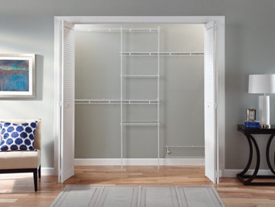 2.4m Wide White Wardrobe Organiser Kit Wire Shelving with Shoe Rack Storage System by ClosetMaid