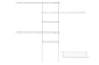 2.4m Wide White Wardrobe Organiser Kit Wire Shelving with Shoe Rack Storage System by ClosetMaid