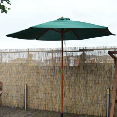 2.4m Wind Up Green Garden Parasol - 3