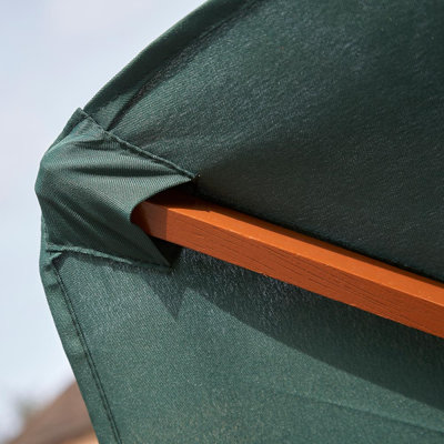 2.4m Wind Up Green Garden Parasol - 5