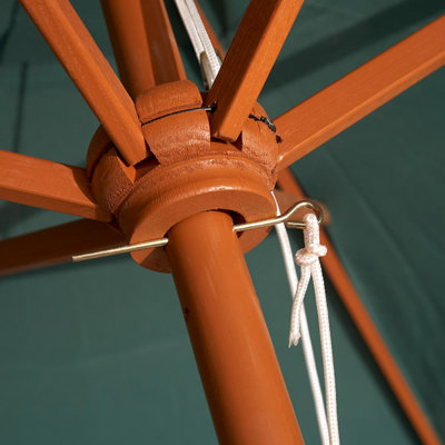 2.4m Wind Up Green Garden Parasol - 6