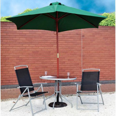 2.4m Wind Up Green Garden Parasol - 7