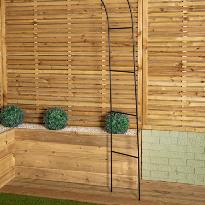 2.4m x 1.4m Black Metal Garden Arch Trellis for Climbing Plants