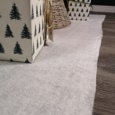 2.4m x 90cm Soft White Artificial Fake Snow Blanket Christmas Decoration