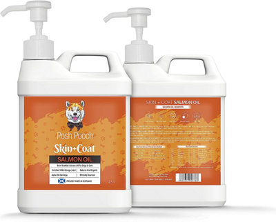 2.5 Litre Scottish Salmon Oil For Dogs & Cats Omega 3,6,9 Vitamin E, Pure Fish Oil Promotes Coat, Enhanced Appetite