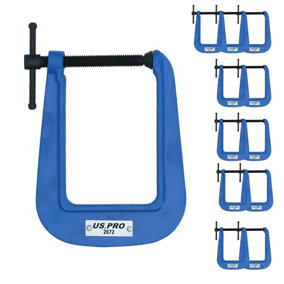 2" (50mm) Deep Throat (3-1/2") G Clamp Grip Holder Clamp Vice Clamping 12 Pack