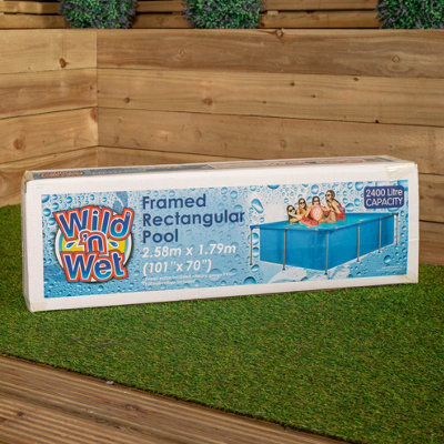 2.58m x 1.79m Giant Rectangular Framed Pool with 2400L Capacity