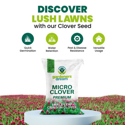2.5kg Micro Crimson Clover Grass Seed Eco-Friendly Drought Resistant Lawn Cover