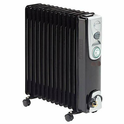 Cast Iron Radiator Fan Heater 11 Fin Black Oil Filled Radiator