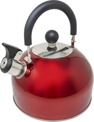 Campfire Stainless Steel Whistling Kettle Red 2.5L