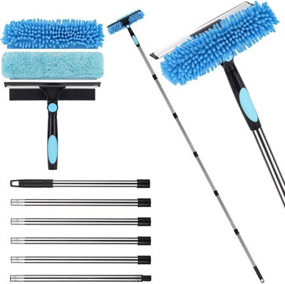 2.5m Extendable Window Cleaner 2 in 1 Cleaning Tool with Long Handle