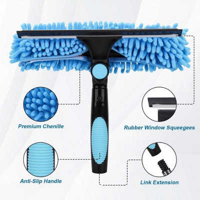 2.5m Extendable Window Cleaner 2 in 1 Cleaning Tool with Long Handle