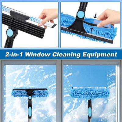 2.5m Extendable Window Cleaner 2 in 1 Cleaning Tool with Long Handle