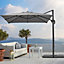 2.5M Large Rotatable Tilting Garden Rome Umbrella Cantilever Parasol Sun Shade Crank Lift with Square Base, Dark Grey