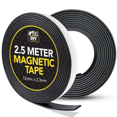 2.5m Magnetic Tape Self Adhesive, 12mm x 2.3mm Adhesive Magnetic