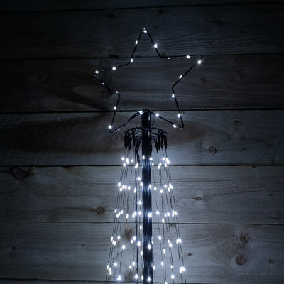 2.5m Outdoor Maypole Christmas Tree with 884 Ice White 10% Flashing LEDs