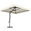 2.5M Patio Garden Parasol Cantilever Hanging Umbrella with Cross Base, Beige