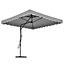 2.5M Patio Garden Parasol Cantilever Hanging Umbrella with Cross Base, Light Grey