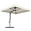2.5M Patio Garden Parasol Cantilever Hanging Umbrella with Fan Shaped Base, Beige