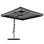 2.5M Patio Garden Parasol Cantilever Hanging Umbrella with Fan Shaped Base, Dark Grey