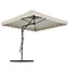 2.5M Patio Garden Parasol Cantilever Hanging Umbrella with Petal Base, Beige