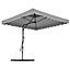 2.5M Patio Garden Parasol Cantilever Hanging Umbrella with Petal Base, Light Grey