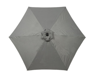 2.5mtr Crank and Tilt Parasol - Aluminium/Polyester - L250 x W250 x H225 cm - Grey