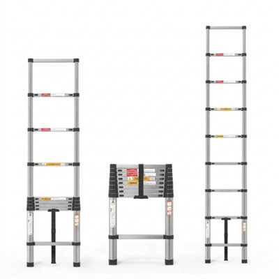 2.6 m Telescopic Ladder Stainless Steel Extendable Folding Ladder