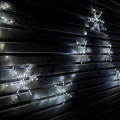 2.6m Set of 10 MicroBrights Christmas Snowflake String Lights with 258 White LEDs Price Comparisons | Compare The Build