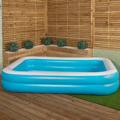 2.6m x 1.7m Jumbo Rectangular Inflatable Garden Paddling Water Pool
