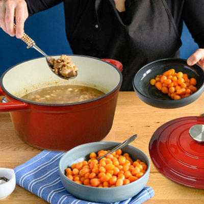 Round Casserole Dish Cast Iron Ceramic Induction And Gas Safe