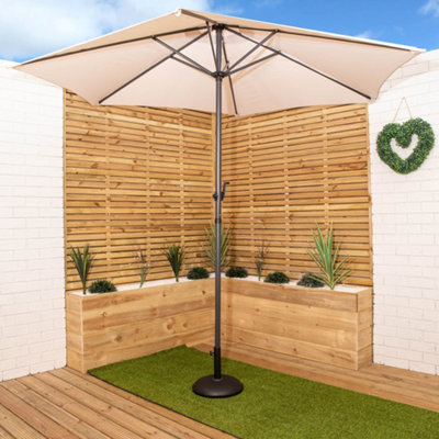 2.7m Aluminium Garden Patio Sun Shade Parasol with Crank Handle in ...